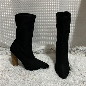 Pointed Toe Black Booties